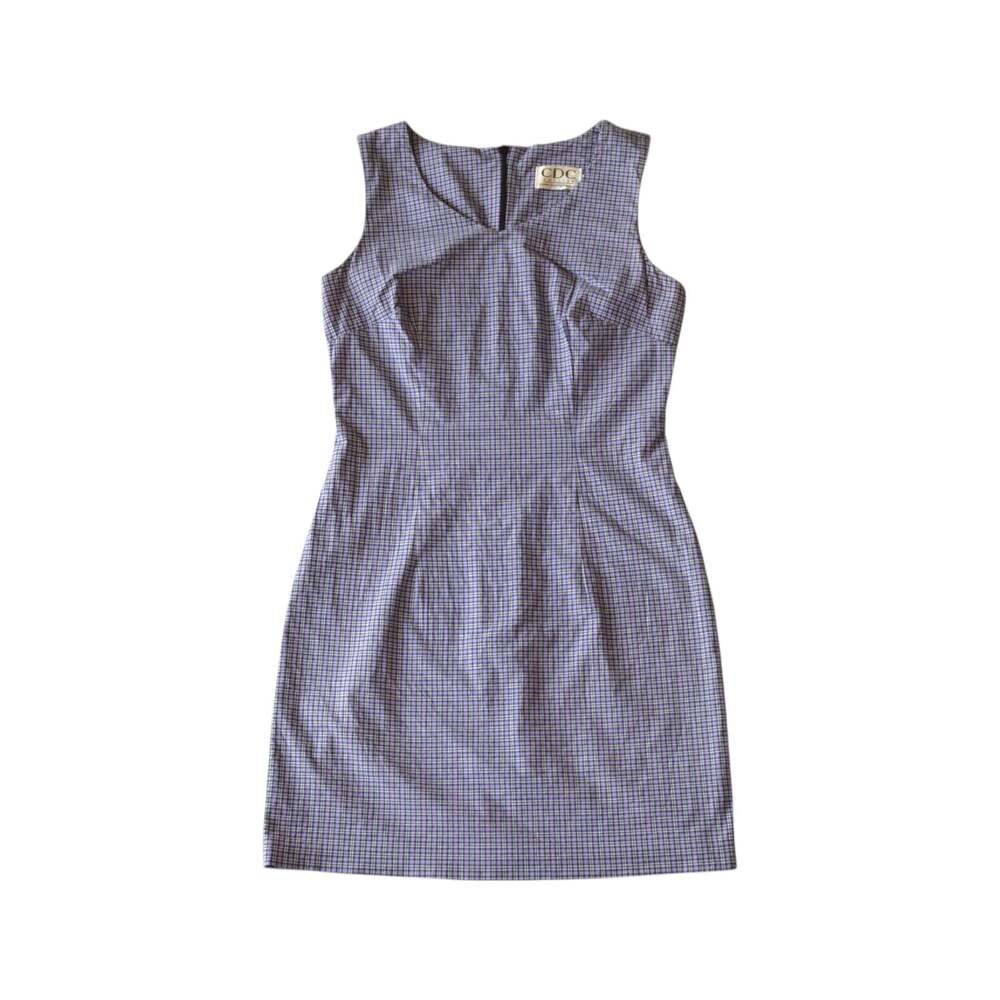 Vintage 90s Purple Plaid Sheath Bodycon Mini Dress Size 4P